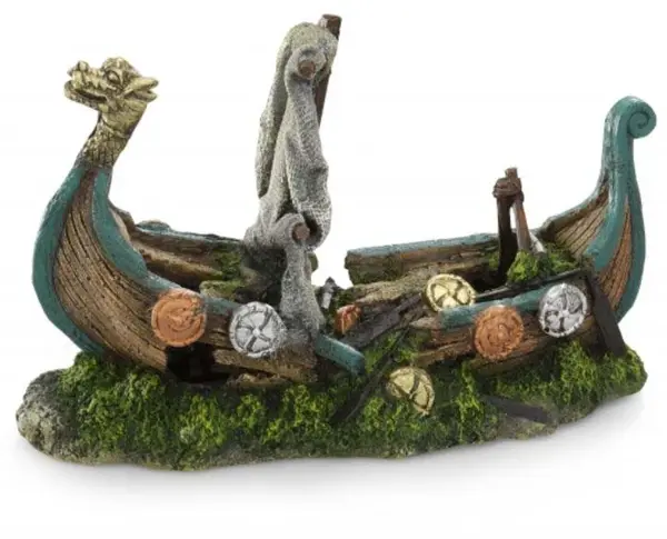 AQUA D'ELLA Decoraţiune pentru acvarii Barca Vikingilor 25,5x10,5x16,5cm