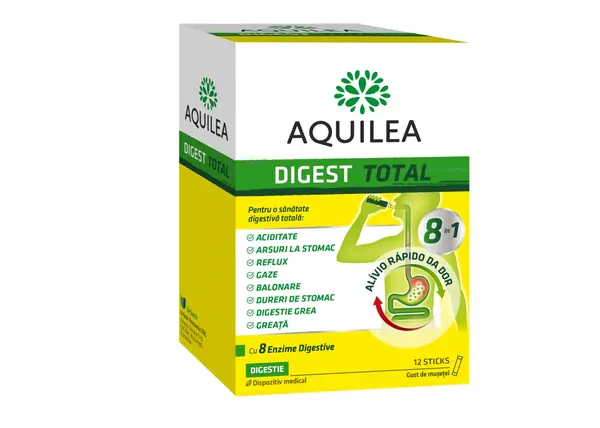 Aquilea Digest Total, 12 stickuri – Digestie usoara si rapida