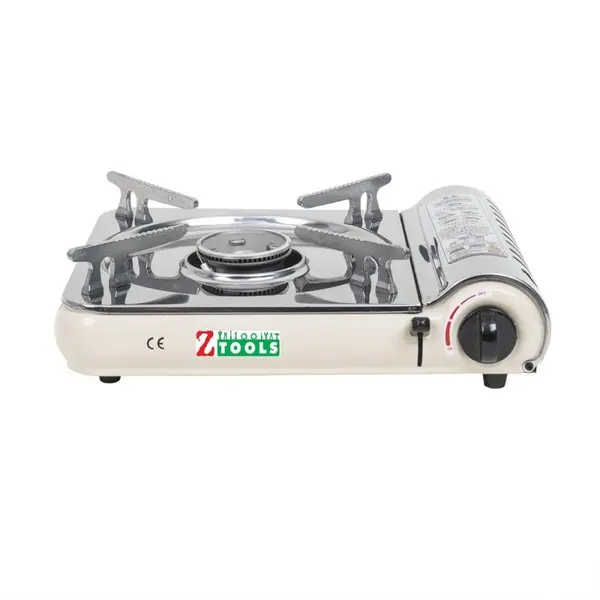 Aragaz Camping din Inox, Aprindere Electrica, Lungime 33 cm, Crem