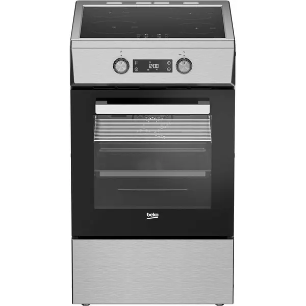 Aragaz electric Beko FSM59300XDS, 4 arzatoare, 7 functii, Blocare display, Booster, SteamShine Cleaning, Gatire asistata de abur, Timer, Inox, Clasa A