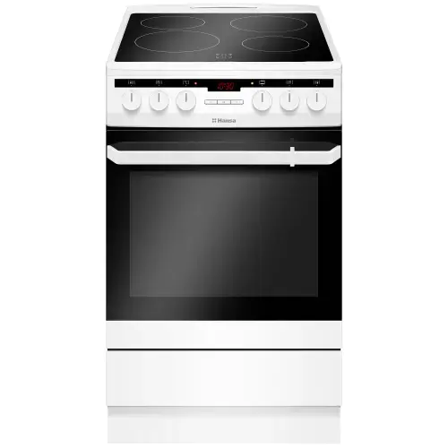 Aragaz Hansa FCCW58200, 4 zone de gatit, Electric, Curatare abur, Grill, Clasa A, 50 cm (Alb)