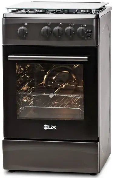 Aragaz LDK 5060 GRAI MAT BLACK RMV NG, 4 Arzatoare, Gaz, Siguranta, Aprindere electrica (Negru)