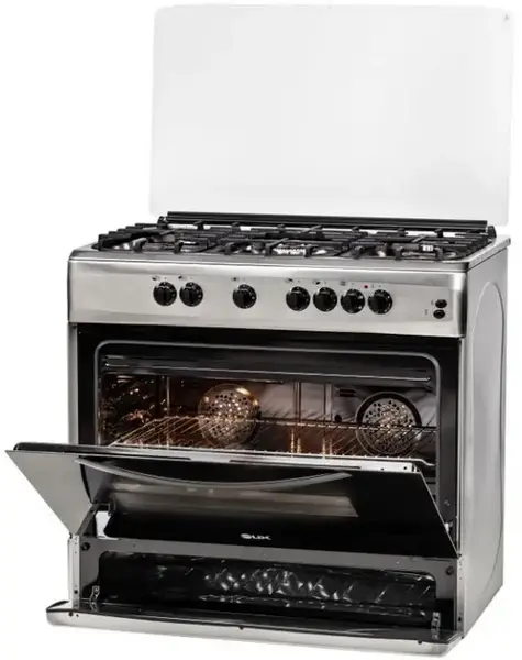 Aragaz LDK 6090 ECAI IX FONTA LPG, 5 Arzatoare, Cuptor electric, Aprindere electrica, convectie duala (Inox)