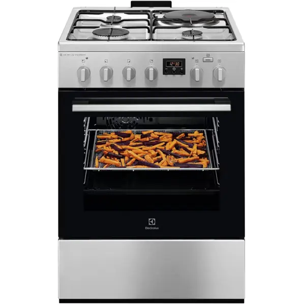 Aragaz mixt Electrolux LKM660222X, 4 arzatoare, AirFry, Timer, Clasa A