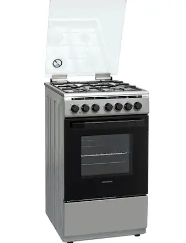 Aragaz mixt Heinner HFSC-V60LITGC-SS, Cuptor electric, 4 Arzatoare gaz, 50 cm (Inox)