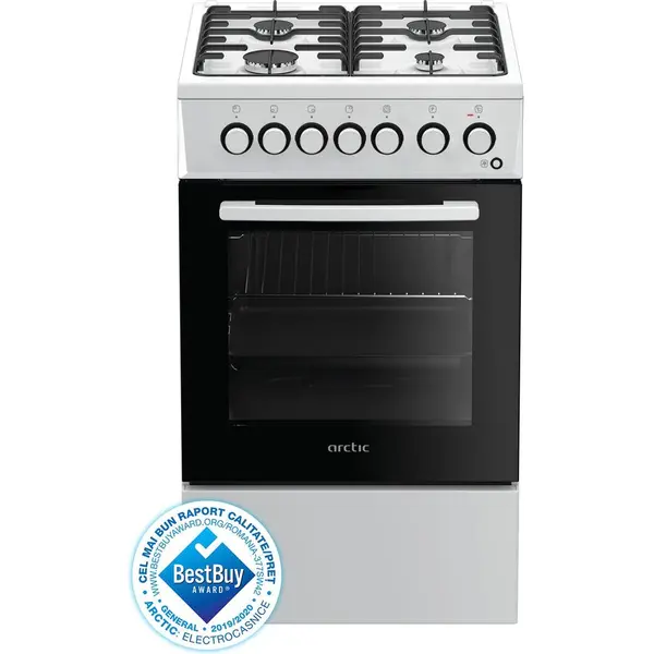 Arctic Aragaz mixt Arctic ACM5611DTL, Gaz, 4 arzatoare, Arzatoare cu eficienta ridicata, Timer, 50 cm, Alb