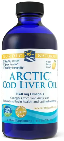 Arctic Cod Liver Oil, 1060 mg, lămâie, 237 ml, Nordic Naturals