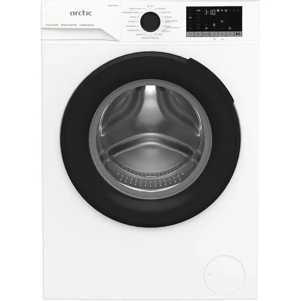 Arctic Masina de spalat rufe Arctic APLM2WFSU29412WPB, 9 Kg, 1400 RPM,Clasa A, Motor Silent Inverter, ExtraSteam, IronExpress, Recycled Tub, Steam, WaterMode, Child Lock, Add-In, Alb