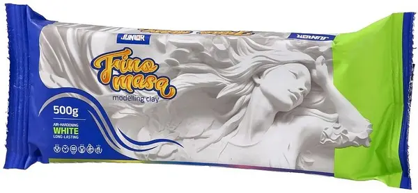 Argilă moale Junior - 500 g, alb
