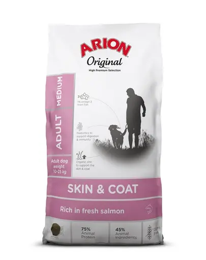 ARION Original Skin & Coat Adult Medium Salmon Rice 12 kg somon, hrana caini talie medie