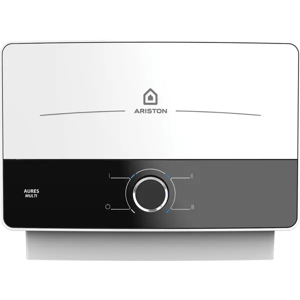 Ariston Incalzitor instant electric pentru apa Ariston AURES MULTI, Instalare multi-point, Protectie electrica IP25, Termostat cu siguranta dubla, 3 trepte putere, Senzor de debit, Supapa de siguranta externa