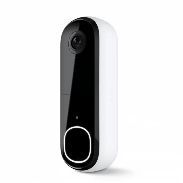 Arlo Sonerie video inteligenta Arlo Essential Security, 2K, detectie AI, Night Vision, Alb