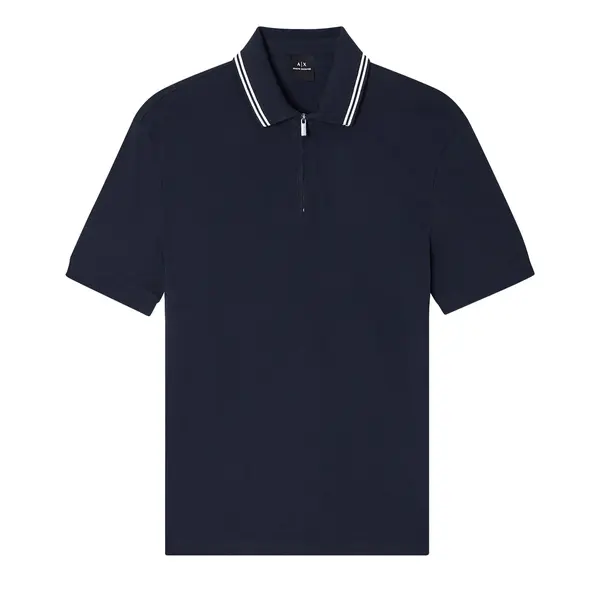 Armani t-shirt with polo collar navy blue S