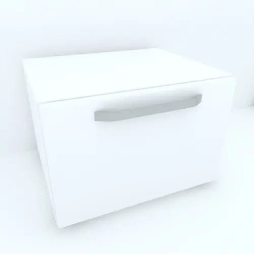 Armonia Comoda alba cu 1 sertar cu maner front MDF Alb Lucios