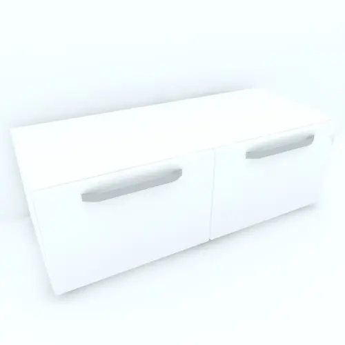 Armonia Comoda alba cu 2 sertare cu manere fronturi MDF Alb Lucios