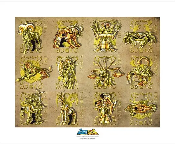 Art print ABYstyle Animation: Saint Seiya - Gold Signs (Limited Edition)
