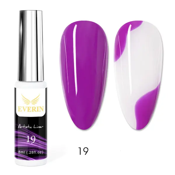 Artistic Liner Gel EVERIN 8ml – 19 | Gel liner mov pentru contururi precise și modele nail art