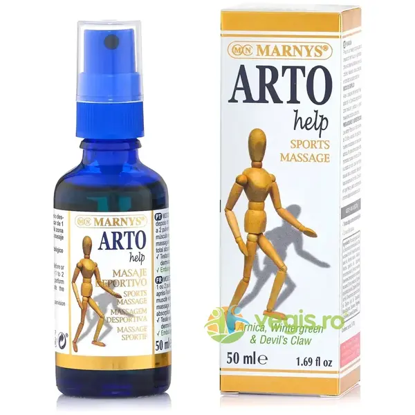 Artrohelp - Mix de Uleiuri din Plante cu Gheara Diavolului, Arnica, Gaulteria si Alte 9 Ingrediente Naturale pentru Muschi, Articulatii si Ligamente 50ml