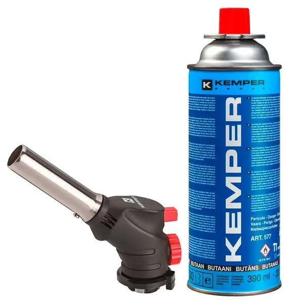 Arzător pe gaz KEMPER – 1057KIT, cu aprindere piezoelectrică și cartuș