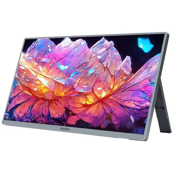 Arzopa Monitor LED Arzopa Portabil A3C Pro, 13.3 inch, FHD OLED, 1 ms, 60 Hz, USB-C HDR, Gri-Argintiu