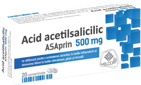 ASAprin 500 mg, Helcor | 20 comprimate