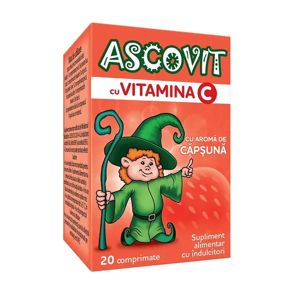 Ascovit aroma de capsuni, 20 comprimate, Omega Pharm