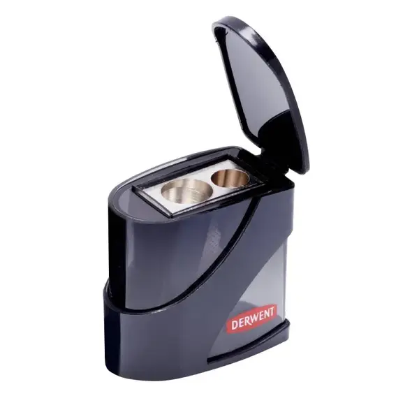Ascutitoare Derwent Professional, metalica, manuala, duala, cu rezervor, pentru creioane pana la 11 mm, negru Ascutitoare Derwent Professional, metalica, manuala, duala, cu rezervor, pentru creioane pana la 11 mm, negru