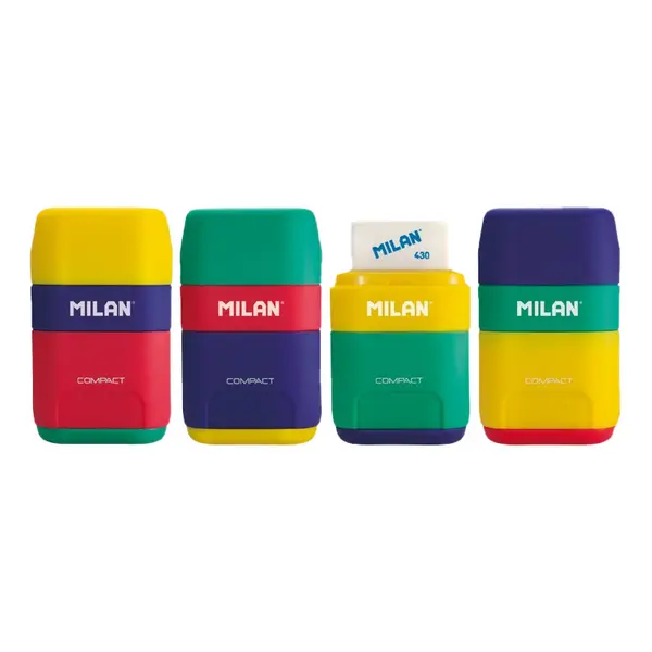 Ascutitoare dubla cu container si radiera, Compact Mix Milan