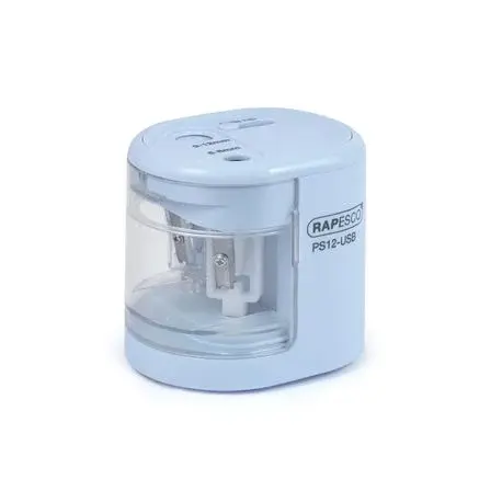 Ascutitoare electrica pt creioane 6-12 mm dubla bleu Rapesco PS12