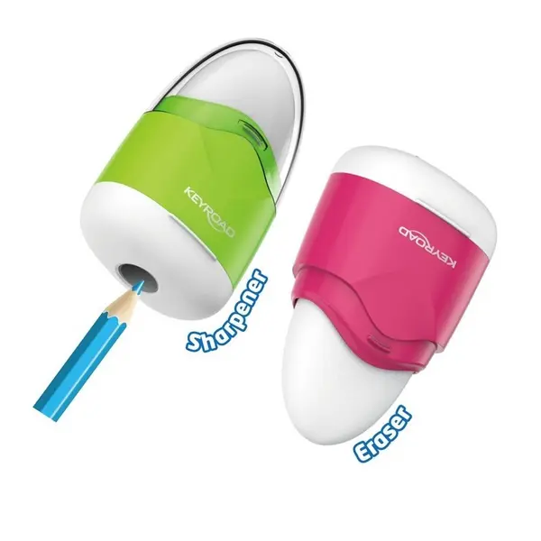 Ascutitoare simpla Keyroad Navy 1 orificiu, plastic, cu radiera, diverse culori