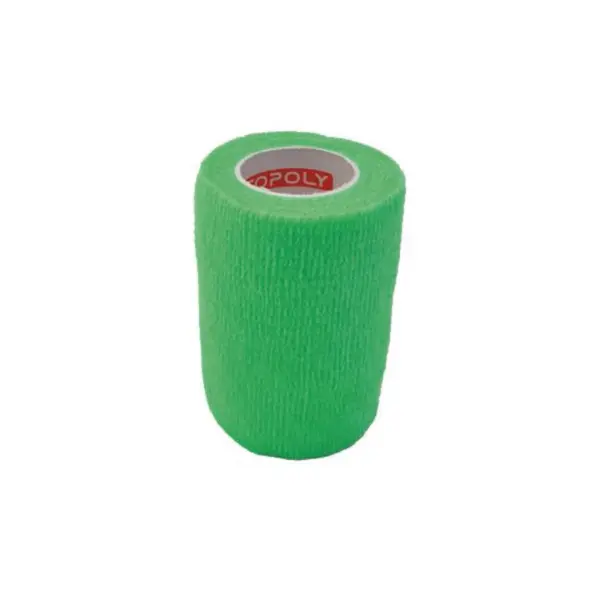 Asepta bandaj elastic autoadeziv verde- copoly 10 cm x 450 cm x 1 rola