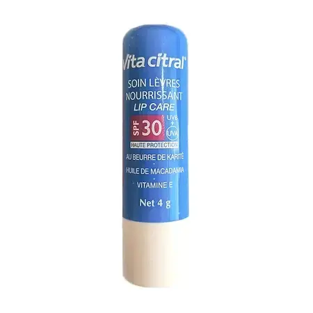 Asepta vital citral stick buze nutritiv cu unt de karite , ulei macadamia si vitamina E SPF30 4 gr