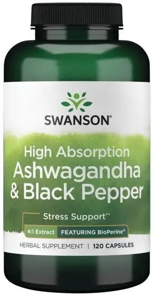 Ashwagandha & Black Pepper, 120 capsule, Swanson
