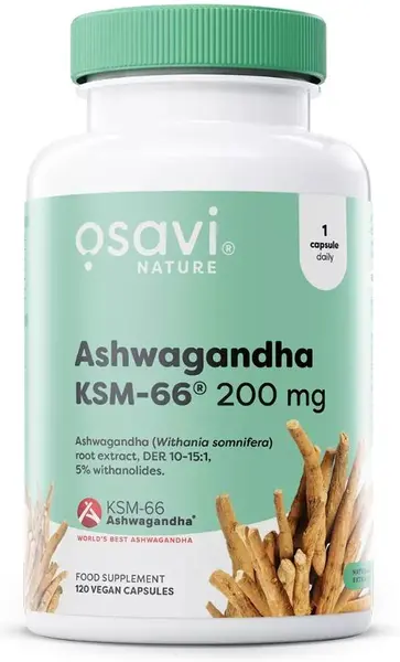 Ashwagandha KSM-66, 200 mg, 120 capsule, Osavi