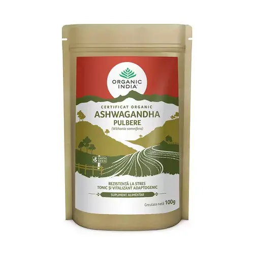 Ashwagandha Pulbere Rădăcină 100% Certificată organic, 100g ECO | Organic India