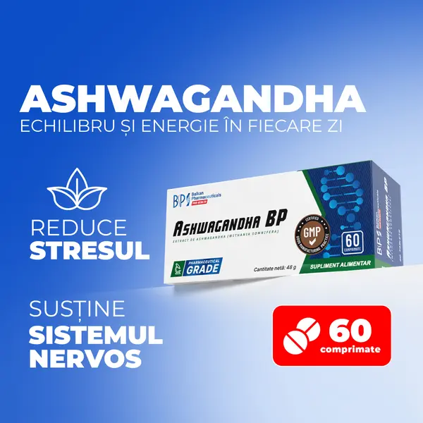 Ashwagandha, Supliment Antistres și Relaxare, 60 Caps