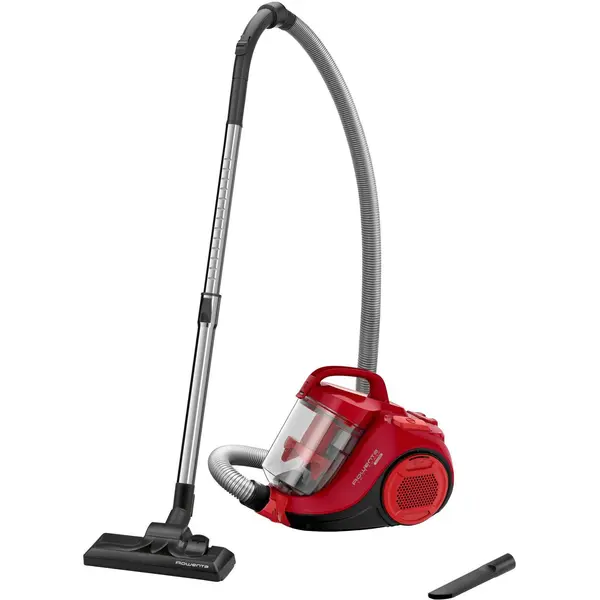 Aspirator fara sac Rowenta Swift Power Cyclonic RO2913EA, 750 W, 3 niveluri de filtrare, tehnologie Effiwatts, nivel zgomot 77 dB, acoperire 7.5m, motor Effitech, tub telescopic, rosu