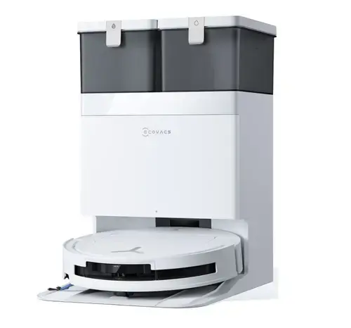 Aspirator robot Ecovacs DEEBOT T50 OMNI G3, 25000Pa, 75 W, Recipient praf 0.26 L, TruEdge 2.0, OZMO Turbo, Atuonomie 198 minute, Rezervor 70 ml, Evitare obstacole cu AI (Alb)