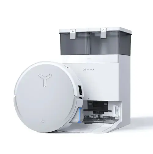 Aspirator robot ECOVACS DEEBOT X8 OMNI, Aspirare 18.000 Pa, aspirare & mopare simultana, tehnologie OZMO ROLLER Self-Washing, Statie OMNI All-in-One, Control prin aplicatie & asistent vocal YIKO-GPT (Alb)