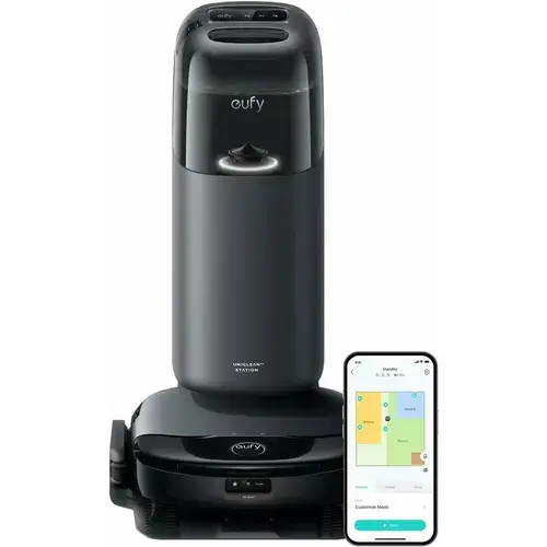 Aspirator robot eufy Omni S1, All-in-One Station, HydroJet Aspirator si Mop, 8000 Pa (Negru)