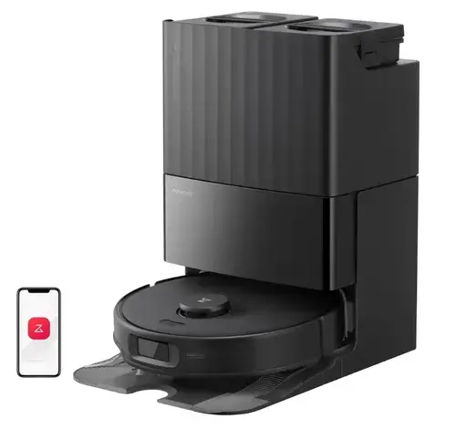 Aspirator robot Roborock Qrevo Edge 5V1 QRES52-00, Autonomie 180 minute, 18500 Pa, Wi-Fi, Filtru EPA12, Recipient praf 0.325 l, Mop Flexi Arm (Negru)