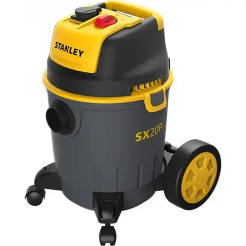 Aspirator umed/uscat Stanley SXVC20PTE, 1200W, 230V, filtru HEPA, motor electric, roti pivotante (Galben/Negru)