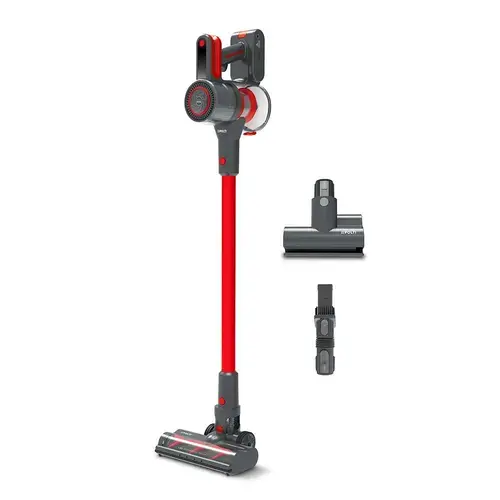 Aspirator vertical 2 in 1 Polti PBEU0121 Forzaspira D-Power SR550, Multi-ciclonic, Rezervor 0.6 L, Acumulator 29.6 V, 3 programe, Filtru EPA, 4 stagii de filtrare (Rosu/Gri)