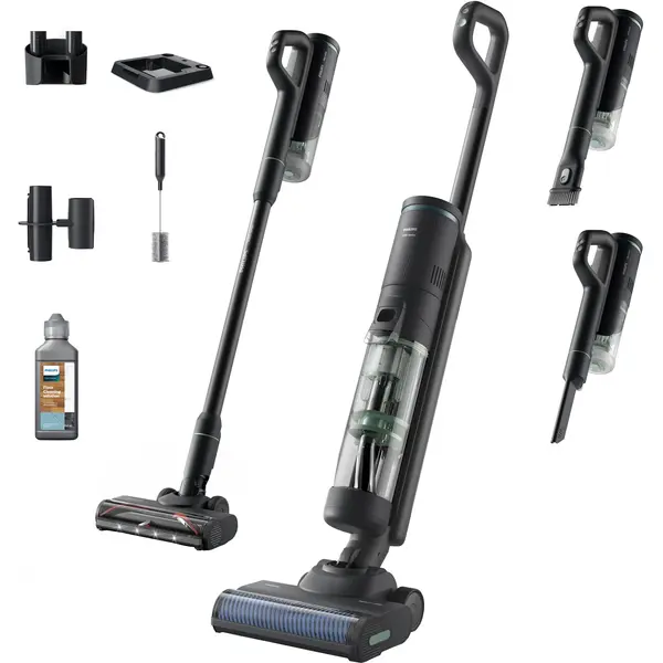 Aspirator vertical 3-in-1 Philips AQUA TRIO seria 7000 XW7263/11, 2500 RPM, Litiu-ion, Verde Heros