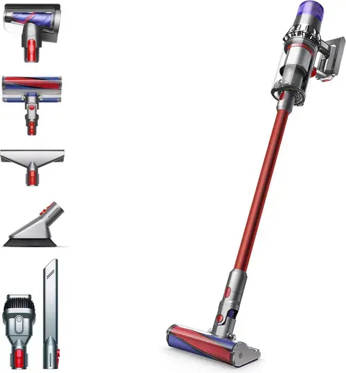 Aspirator vertical Dyson V11 Fluffy (2023), 60 minute autonomie, 0.76 L (Nichel/Rosu)