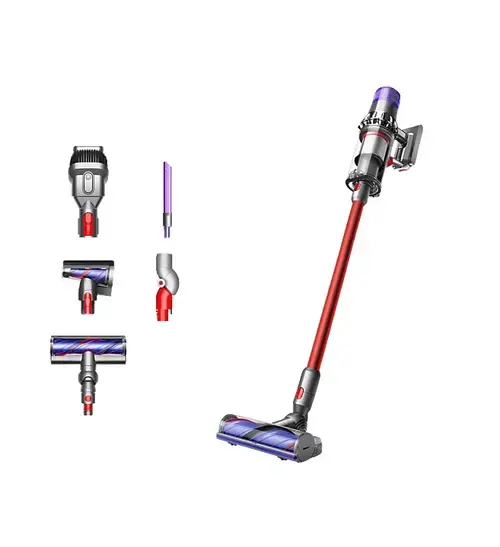 Aspirator vertical Dyson V15 Origin 490720-01, Autonomie 60 minute, Recipient 0.54 l, Afisaj LCD, Filtru HEPA (Nichel/Rosu)