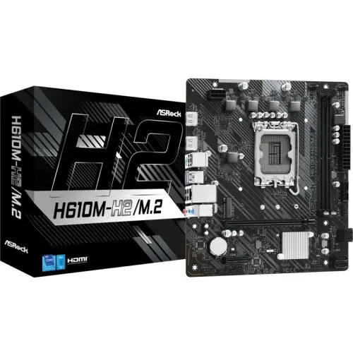 ASROCK Placa de baza ASRock H610M-H2/M.2, LGA1700, DDR4, Micro-ATX