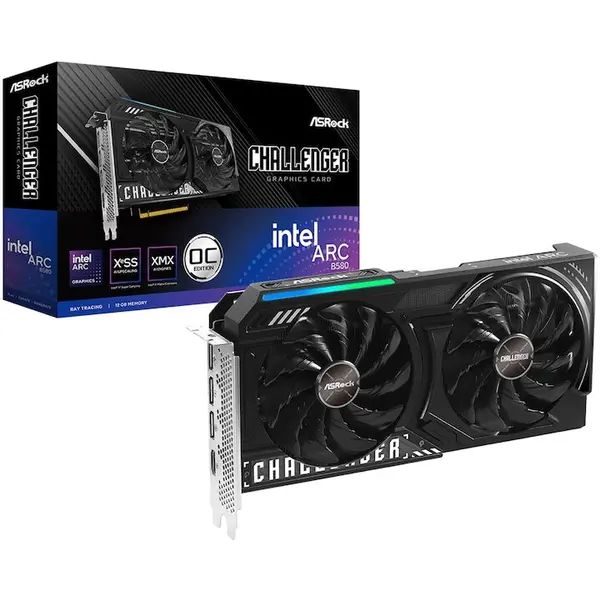 ASROCK Placa Video ASROCK INTEL ARC B580 CHALLENGER, 12GB OC GDDR6, 192 bit