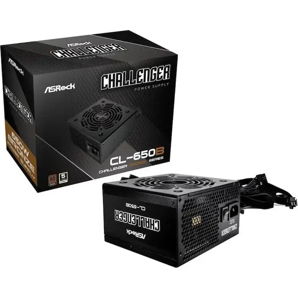 ASROCK Sursa alimentare ASRock Challenger CL-650B, 650W, 80 Plus Bronze, 20+4 Pin ATX, Active PFC