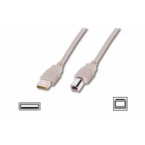 Assmann Cable USB2,0 A m / B m dl.1,8m - beige